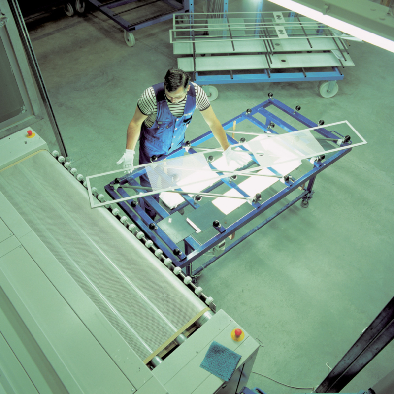 Screen-printed glass
